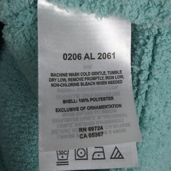 COLUMBIA SPORTSWEAR aqua chunky knit fluffy soft hoodie zip sweater sz.L - Picture 9 of 9